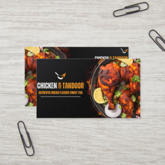 Carte De Visite Entreprise de restaurant de poulet noir et orange