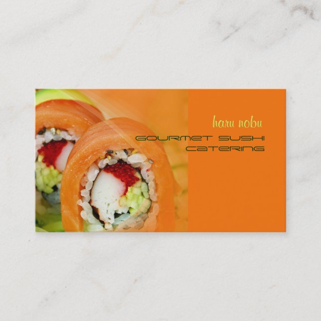 Carte De Visite Entreprise de restauration de Sushi gourmet Nobu (Devant)
