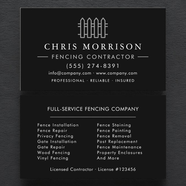Carte De Visite Entreprise de service de clôture (Créateur téléchargé)