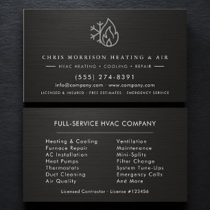 Carte De Visite Entreprise de services CVC métallique industriel