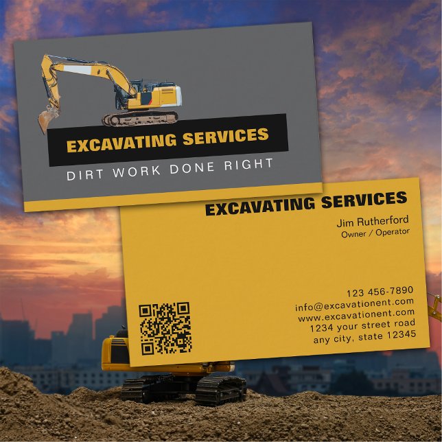 Carte De Visite Entreprise de services d'excavation (Créateur téléchargé)