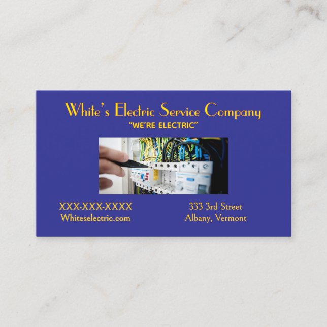 Carte de visite « Entreprise de services électriqu (Devant)