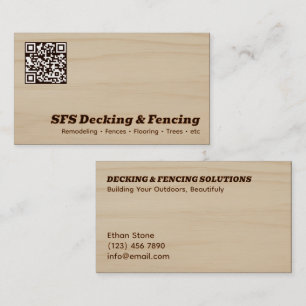 Carte De Visite Entreprise de terrasses et clôtures QR Vcard