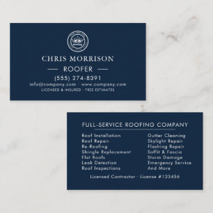 Carte De Visite Entreprise de Toiture Services de Logo Personnal