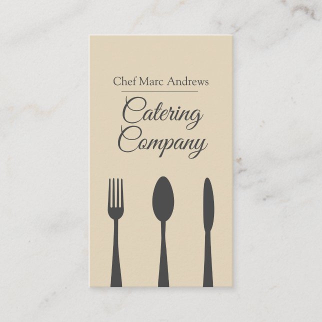 Carte De Visite Entreprise de traiteur Chef professionnel (Devant)
