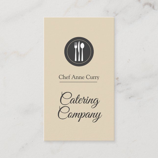 Carte De Visite Entreprise de traiteur Chef professionnel (Devant)