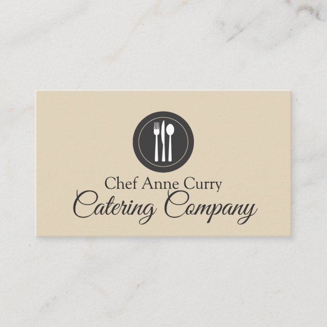 Carte De Visite Entreprise de traiteur chef professionnel (Devant)