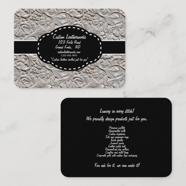 Carte De Visite Entreprise de travail du cuir (Devant / Derrière)