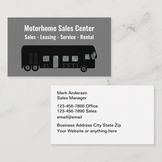 Carte De Visite Entreprise de vente et de service de camping-cars (Devant / Derrière)