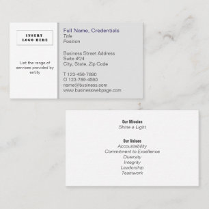 Carte De Visite Entreprise détaillée blanc, gris clair