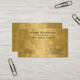 Carte de visite entreprise dorée