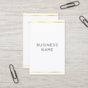 Carte De Visite Entreprise Gold Striped White Moderne Élégant