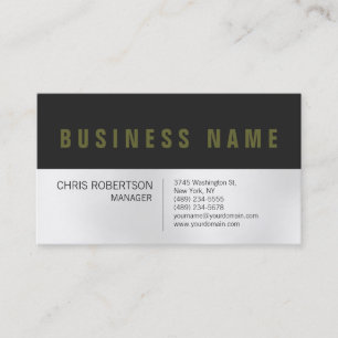 Carte de Visite Entreprise Grise Lumineuse Élégant