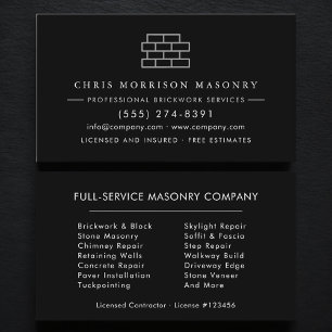 Carte De Visite Entreprise Maçonnerie Construction De Briques