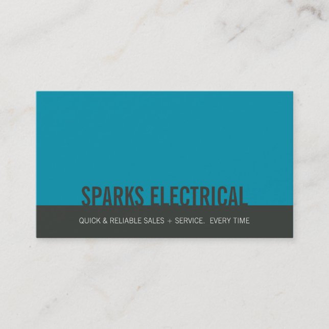 Carte De Visite ENTREPRISE MINIMALE moderne bloc gris turquoise bl (Devant)