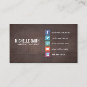 Carte De Visite Entreprise minimaliste   Texture Brown