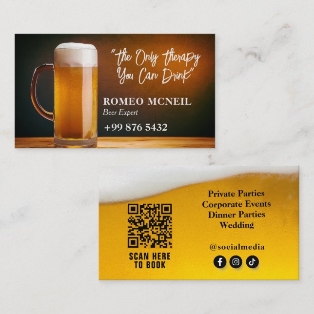 Carte De Visite Entreprise moderne Brewer | Fournisseur de bière (Devant / Derrière)