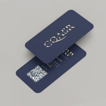 Entreprise moderne Monogramme or bleu foncé