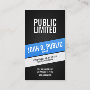 Carte De Visite Entreprise moderne Noir Professionnel