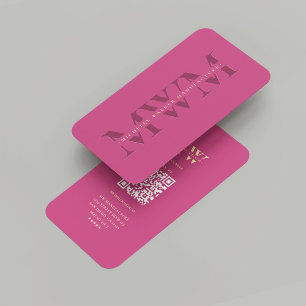 Carte De Visite Entreprise moderne Pink Monogramme Marketing