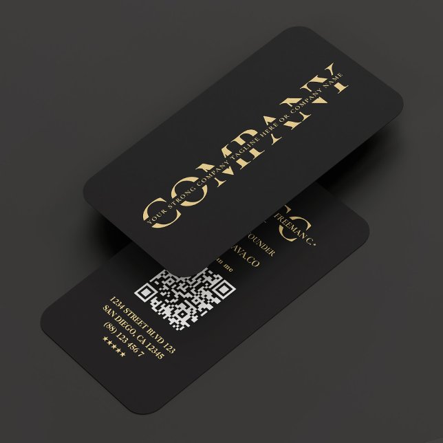 Carte De Visite Entreprise moderne professionnelle Monogramme Noir (Professional Modern Company Monogram Black Business Card
)