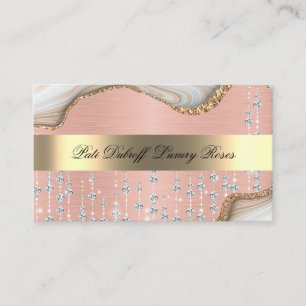 Carte de visite entreprise Paillettes Rose Bouquet