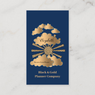 Carte De Visite Entreprise personnalisée Black Gold Blue
