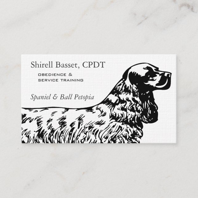 Carte De Visite Entreprise Professionnelle de Chiens Cocker Spanie (Devant)