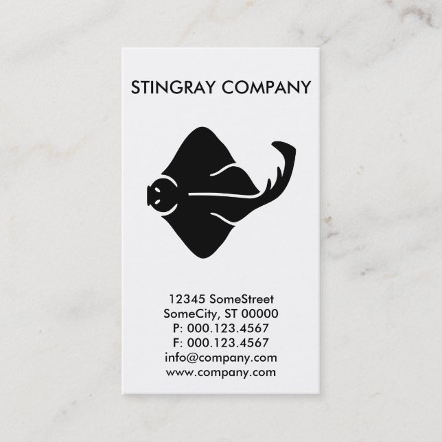 Carte De Visite entreprise stingray personnalisée (Devant)