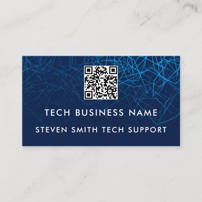 Carte De Visite Entreprise Technologique Personnalisée Code QR Ble (Devant)