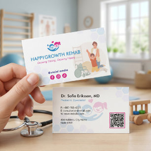 Carte De Visite Entreprises de réadaptation pédiatrique Médicale