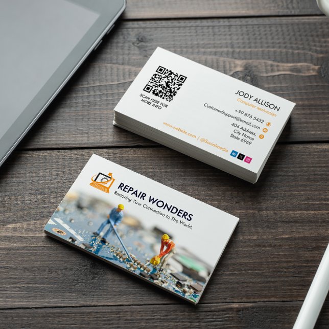 Carte De Visite Entreprises de réparation informatique | Animation (Créateur téléchargé)