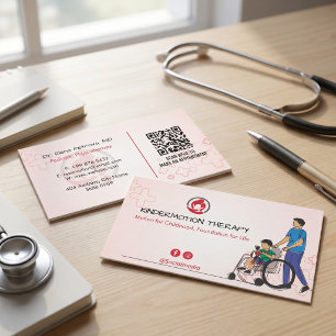 Carte De Visite Entreprises de thérapie pédiatrique Rouge clair