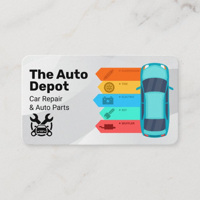 Carte De Visite Entretien automobile | Services de pièces automobi (Devant)