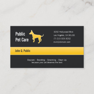 Carte De Visite Entretien avec les animaux