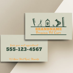 Carte De Visite Entretien avec les animaux, service de toilettage