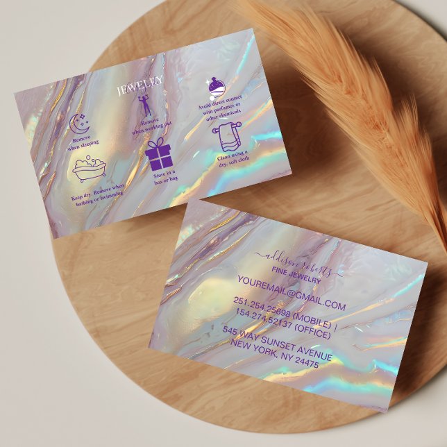 Carte De Visite Entretien de bijoux de style de marque iridescent  (Créateur téléchargé)