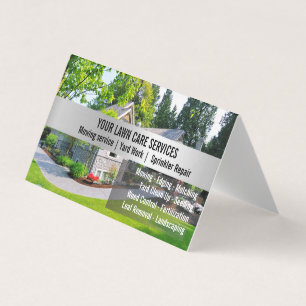 Carte De Visite Entretien de jardin de tonte de gazon vert