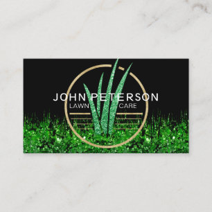 Carte De Visite Entretien de la pelouse Jardinage Paysage vert Log