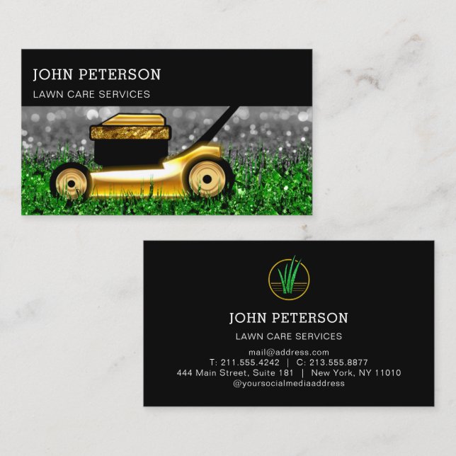 Carte De Visite Entretien de la pelouse Jardinage Service de coupe (Devant / Derrière)