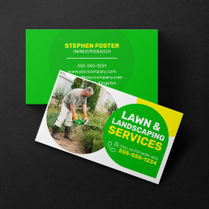 Carte De Visite Entretien de pelouse et service de paysagisme Vert