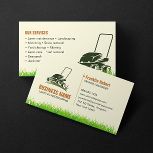Carte De Visite Entretien de pelouse paysagiste vert professionnel