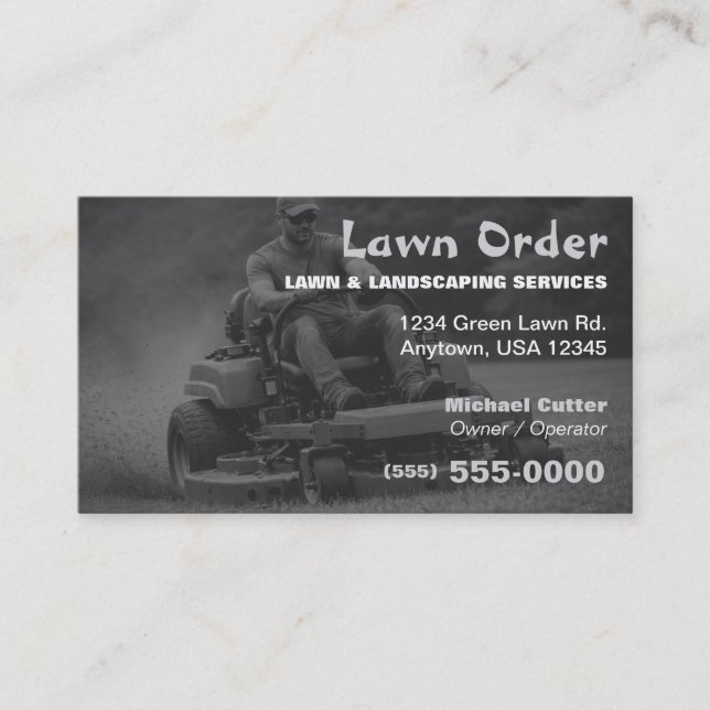 Carte De Visite Entretien de pelouse professionnel et services de  (Devant)