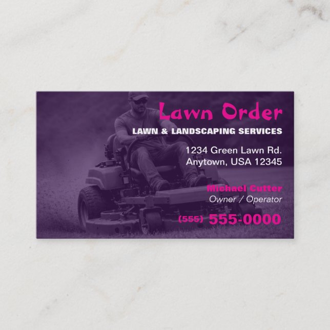 Carte De Visite Entretien de pelouse professionnel et services de  (Devant)