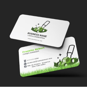 Carte De Visite Entretien de pelouse vert blanc professionnel et a