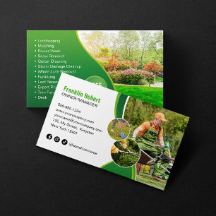 Carte De Visite Entretien de pelouse vert professionnel aménagemen