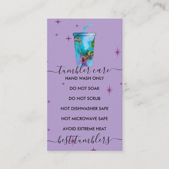 Carte De Visite Entretien de tumbler violet (Devant)