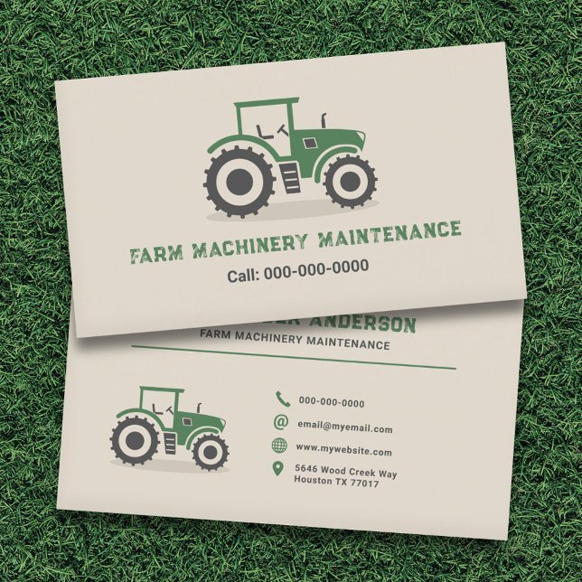 Carte De Visite Entretien des tracteurs agricoles (Farm Tractor Maintenance Business Card)