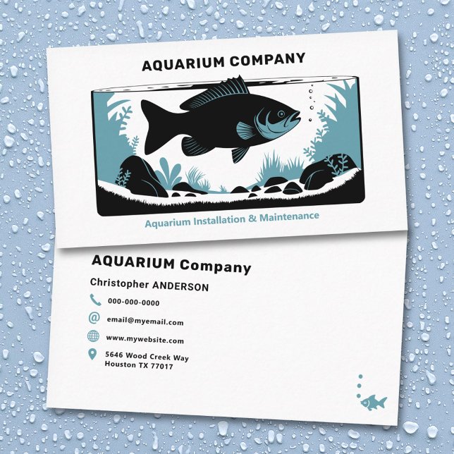 Carte De Visite Entretien et installation de l'aquarium (Aquarium Maintenance & Installation Business Card)