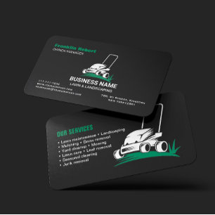 Carte De Visite Entretien et service professionnel de pelouse vert